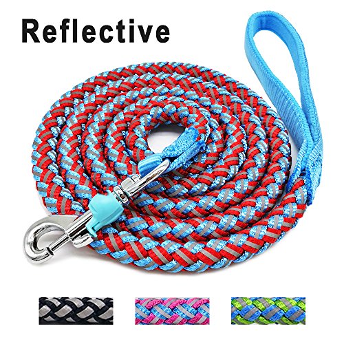 Product Cover Mycicy Mountain Climbing Rope Dog Leash - 6 Foot Reflective Nylon Braided Heavy Duty Dog Training Leash for Large and Medium Dogs Walking Lead (red)