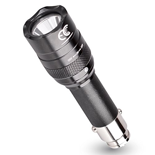 Product Cover MCCC 250 Lumens Small LED Rechargeable Car Emergency Flashlight for 12 Volt Car Cigarette Lighter Vechicle Charge, Portable Mini Torch Light with Car Charger and Outdoor Survival Tool for Camping