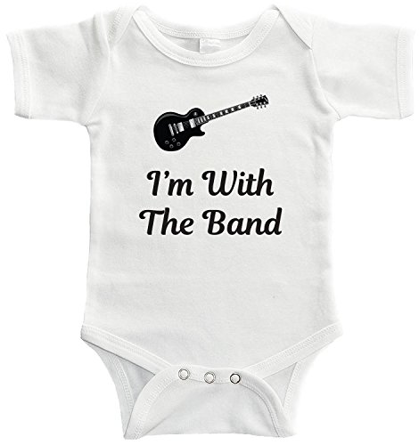 Product Cover Starlight Baby I'm with The Band Bodysuit for Babies of Musicians, Guitarists, Band Members, Music Lovers White