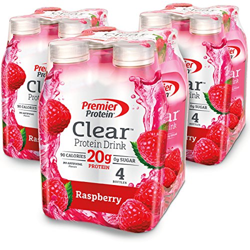 Product Cover Premier Protein Clear Protein Drink, Raspberry, 16.9 fl oz Bottle, (12 Count)