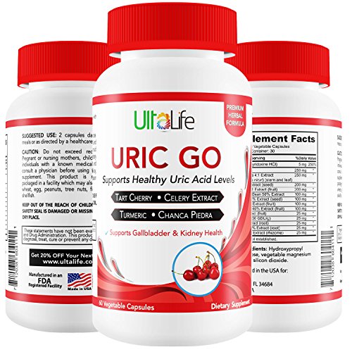 Product Cover #1 URIC Acid Cleanse & Support - Tart Cherry, Chanca Piedra, Celery Seed, Cranberry- Herbal Cleanse Detox Supports Uric Acid Related Pain Relief, Flare-Ups & Inflammation