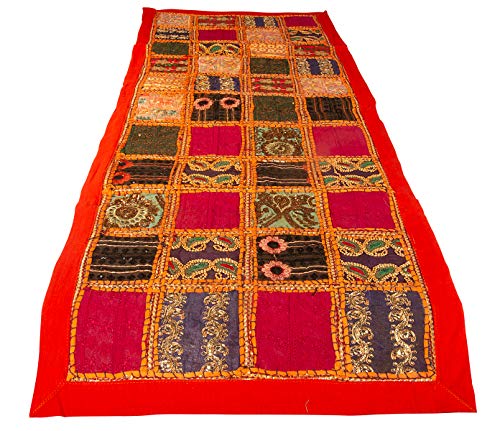 Product Cover Tribe Azure Fair Trade Orange Table Runner Cotton 18