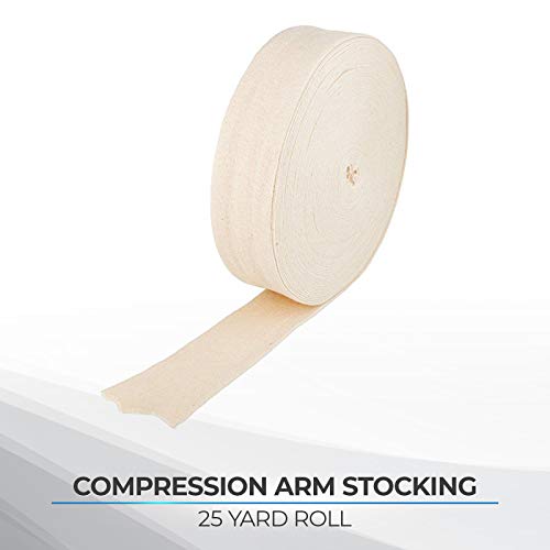 Product Cover Rolyan Economy Cotton Stockinette, Comfortable and Durable PreWrap for Pre-Splinting or Casting Fabrication, Tubular Arm Stocking with Sweat Wicking and Perspiration Technology, 2