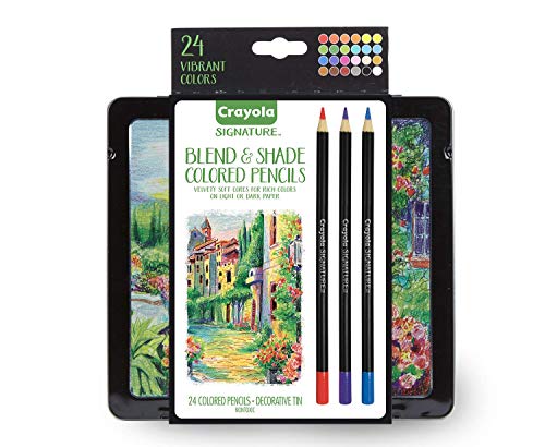 Product Cover Crayola Signature Blend & Shade Soft Core Colored Pencils in Tin, Gift - 24 Count