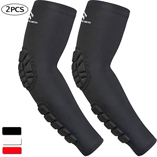 Product Cover HOPEFORTH 2PCS Elbow Sleeve Padded Compression Arm Forearm Guard Sports Shooter Sleeves Protective Pads Support for Football Basketball Volleyball Baseball Softball Tennis Cycling Outdoor