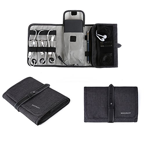 Product Cover BAGSMART Compact Travel Cable Organizer Portable Electronics Accessories Bag Hard Drive Case for Various USB, Phone, Charger, Black