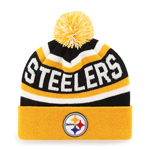 Product Cover OTS NFL Pittsburgh Steelers Men's Jasper Cuff Knit Cap with Pom, Team Color, One Size