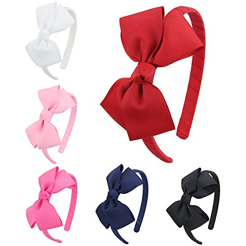 Product Cover 7Rainbows Girls Boutique Grosgrain Ribbon Headbands with Bows(FS011-2)