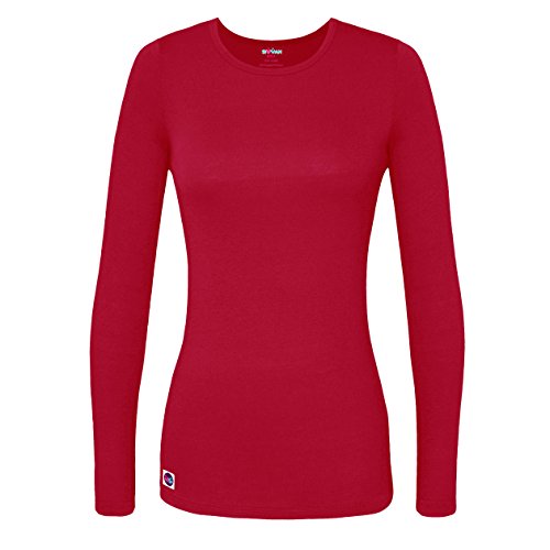 Product Cover Sivvan Women's Medical Workwear T-Shirt Underscrub Top Comfort Long Sleeve Tee - S8500 - Red - Medium