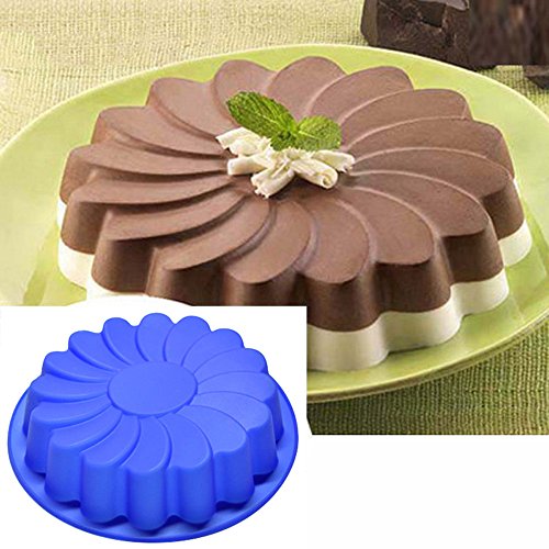 Product Cover Jareally Silicone Large Flower Cake Mould Chocolate Soap Candy Jelly Mold Baking Pan (A-Cake Mould)