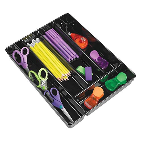 Product Cover mDesign Plastic Divided Office Desktop and Drawer Storage Organizer Tray Holder for Office Supplies, Gel Pens, Pencils, Markers, Washi Tape, Erasers, Paperclips, Staplers - 2