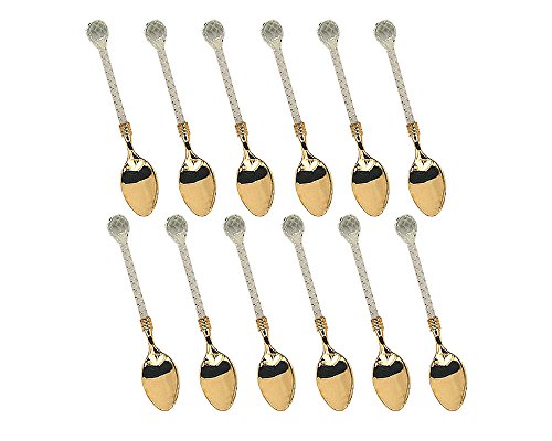 Product Cover Creative Small Spoon Series of Crystal Handle Small Spoon,a Set of 12-pieces