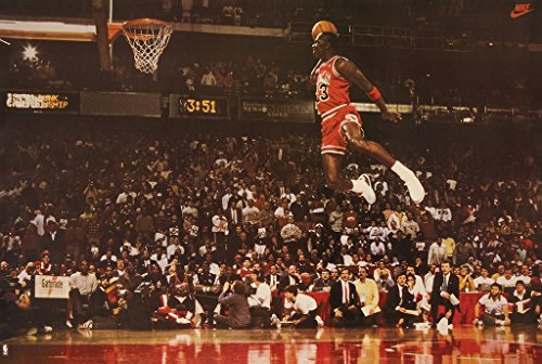 Product Cover MJ Michael Jordan Famous Foul Line Dunk Vintage Sports (Basketball) Poster Print (35in x 23.5in)