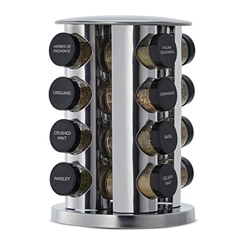 Product Cover Kamenstein 5181434 Revolving 16-Jar Countertop Spice Rack Tower Organizer with Free Spice Refills for 5 Years