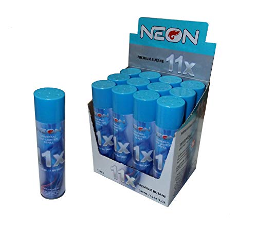 Product Cover Neon 11x Ultra Refined Butane Fuel Lighter Refill Gas Pack of 12