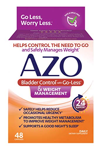 Product Cover AZO Bladder Control with Go-Less® & Weight Management Dietary Supplement |  Safely Helps Reduce Occasional Urgency* | Promotes Healthy Metabolism* | Supports a Good Night's Sleep* | 48 Capsules