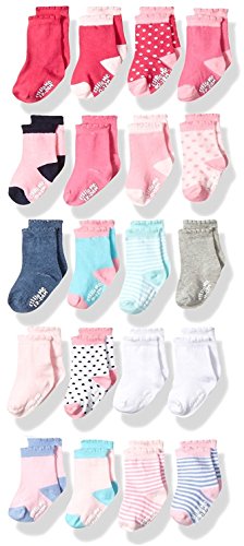 Product Cover Little Me Infant Socks & Baby Girl Socks, 20 Pairs, 0-12/12-24 Months, Assorted