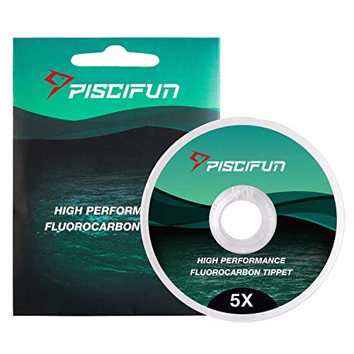 Product Cover Piscifun Fluorocarbon Fly Fishing Tippet - Low Visibility - Superior Abrasion Resistance 33yd 5X