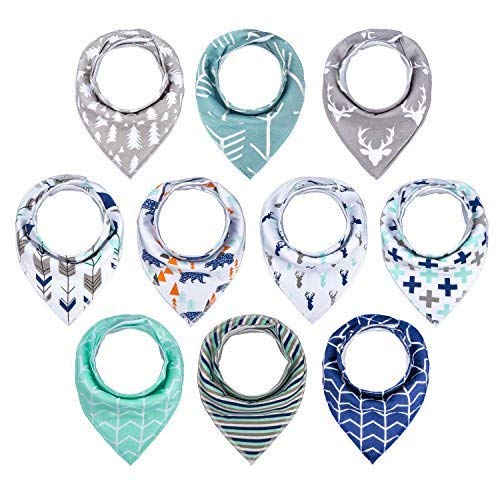 Product Cover MiiYoung 10-Pack Baby Bandana Drool Bibs for Drooling and Teething Boys Girls