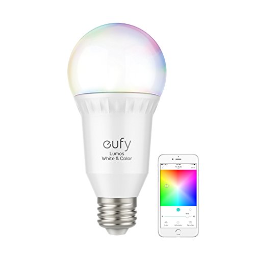 Product Cover eufy Lumos Smart Bulb By Anker- White & Color, Tunable White, Multiple Colors, 9W, Compatible with Alexa & Google Assistant, No Hub Required, Wi-Fi, 60W Equivalent, Dimmable LED Light Bulb, A19, E26