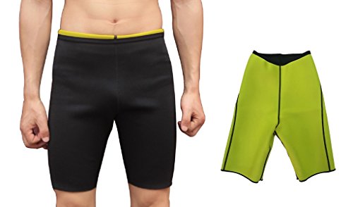 Product Cover Bakerdani Mens Hot Sweat Thermo Shorts Body Shaper Neoprene Shapewear Comfortable Gym Sauna Pants Black