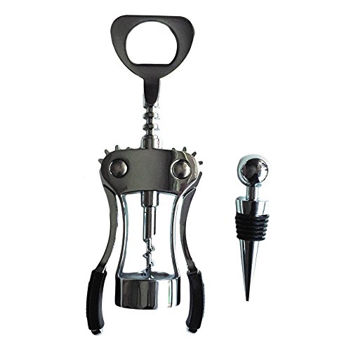 Product Cover Renaud Wing Corkscrew Wine Bottle Cork Opener by Premium Professional all-in-one set with Bonus Wine Bottle Stopper for Wine Enthusiast Waiters and Bartenders - Best Wine Opener