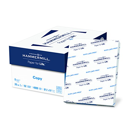 Product Cover Hammermill Paper, Copy Paper, 8.5 x 11 Paper, Letter Size, 20lb Paper, 92 Bright, 8 Ream Case / 4,000 Sheets (113640C) Acid Free Paper