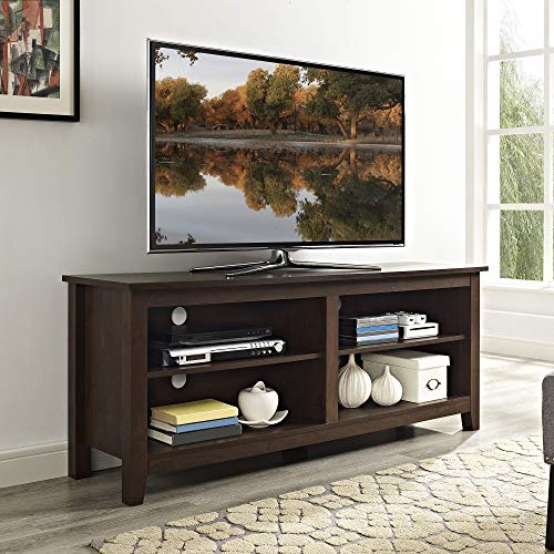 Product Cover Walker Edison Furniture Company Minimal Farmhouse Wood Universal Stand for TV's up to 64