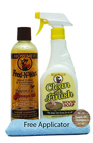 Product Cover Howard Feed N Wax Wood Restorer and Beeswax Polish Plus Clean A Finish Wood Soap, Furniture Wax, Cabinets, Floors, Antiques, Teak Tables