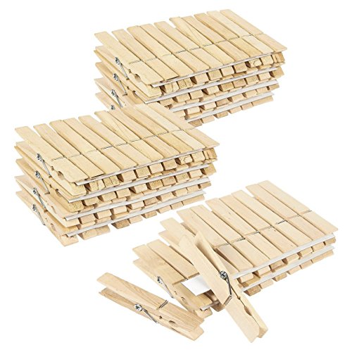 Product Cover Juvale 100 Pack - Wooden Clothespins - Large Clothes Pegs Laundry, Arts, Crafts, Decoration, 4 x .5 x .5 inches