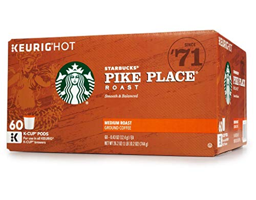 Product Cover Starbucks Pike Place Coffee, Medium, Keurig K-Cups, 60 ct