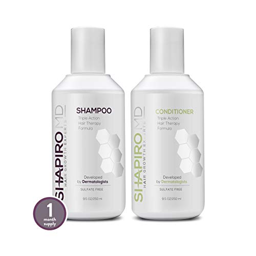 Product Cover Hair Loss Shampoo and Conditioner | All-Natural DHT Blockers for Thinning Hair Developed by Dermatologists | Experience Healthier, Fuller & Thicker Looking Hair - Shapiro MD | 1-Month Supply