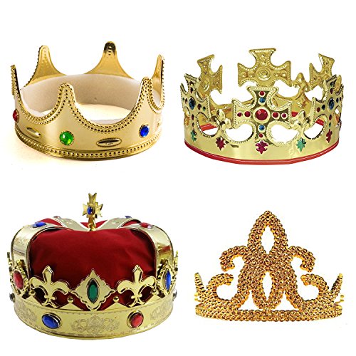 Product Cover Tigerdoe Kings Crown - 4 Pack - Royal King Crowns and Princess Tiara - Costume Accessories