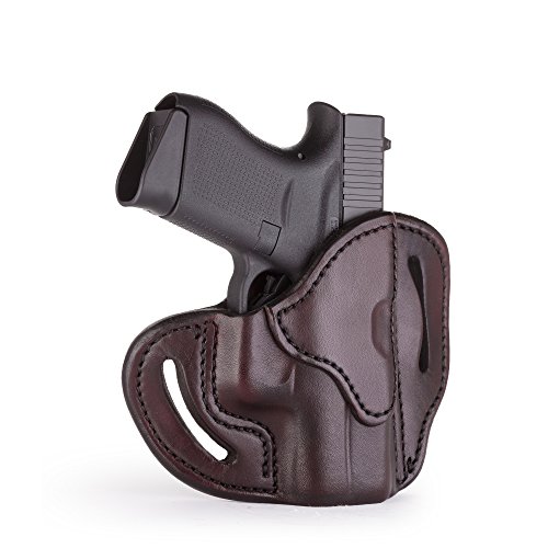 Product Cover 1791 GUNLEATHER Glock 43 Holster, Right Hand OWB G43 Leather Gun Holster for Belts. Fits Glock 43 and Ruger LC9 & Ruger SR22 (Signature Brown)