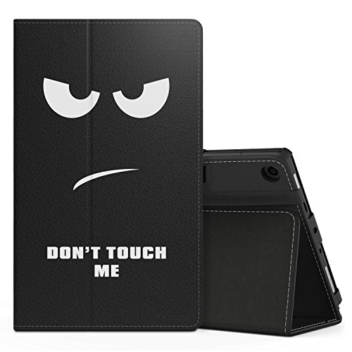 Product Cover MoKo Case for All-New Amazon Fire HD 8 Tablet (7th/8th Generation, 2017/2018 Release) - Slim Folding Stand Cover for Fire HD 8, Don't Touch Me (with Auto Wake/Sleep)