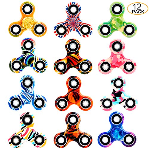 Product Cover SCIONE Fidget Spinner 12 Pack ADHD Stress Relief Anxiety Toys Best Autism Fidgets Spinners for Adults Children Finger Toy with Bearing Focus Fidgeting Restless Colorful Hand Spin Party Favor