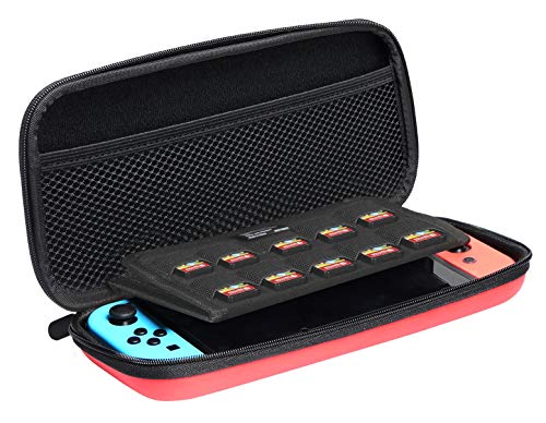 Product Cover AmazonBasics Carrying Case for Nintendo Switch and Accessories - 10 x 2 x 5 Inches, Red