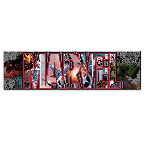 Product Cover Silver Buffalo AV2891 Marvel Canvas Wall Art Avengers Letters, 30 x 12 inches