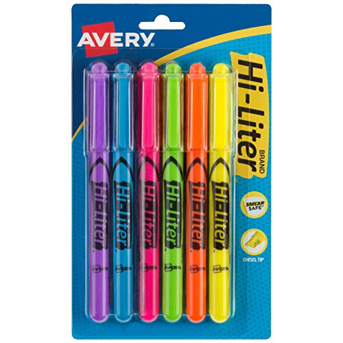 Product Cover Avery Hi-liter, Pen Style, 6-Pack, Assorted (23585)