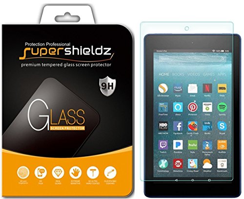 Product Cover Supershieldz for All New Fire 7 Tablet 7 inch (Tempered Glass) Screen Protector, (9th and 7th Generation, 2019 and 2017 Release) 0.33mm, Anti Scratch, Bubble Free