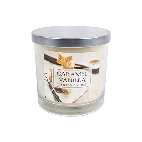 Product Cover DII Home Traditions 3-Wick Evenly Burning Highly Scented 4x4 Large Jar Candle 45+ Hour Burn Time (14.5 oz) - Caramel Vanilla Scent