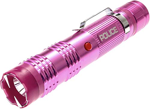 Product Cover POLICE M12 - Aluminum Series 53 Billion Mini Stun Gun - Rechargeable with LED Tactical Flashlight, Pink