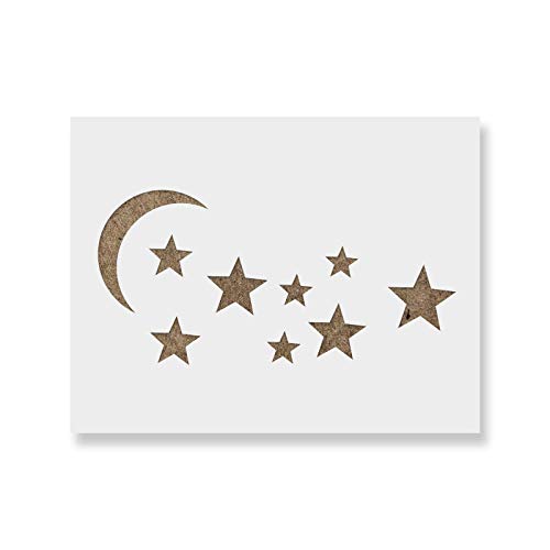 Product Cover Moon and Stars Stencil Template - Reusable Stencil with Multiple Sizes Available