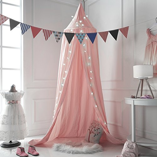 Product Cover A LOVE BRAND 94.5×19.6 Inch Bed Canopy Cotton Mosquito Net for Kids,Pink