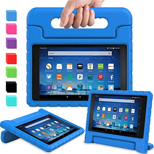 Product Cover AVAWO Shock Proof Case for Fire HD 8 2017/2018 Tablet with Alexa- Kids Shockproof Convertible Handle Light Weight Protective Stand Case for Fire HD 8-inch (7th/8th Generation, 2017/2018 Release), Blue