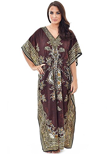 Product Cover Winmaarc 100% Polyester Tribal Ethnic Print Long Kaftan Maxi | Plus Size
