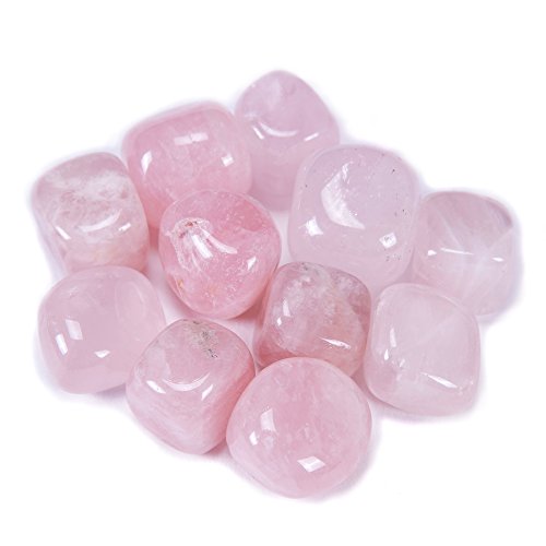 Product Cover Bingcute Brazilian Tumbled Polished Natural Rose Quartz Stones 1/2 Ib for Wicca, Reiki, and Energy Crystal Healing (Rose Quartz)