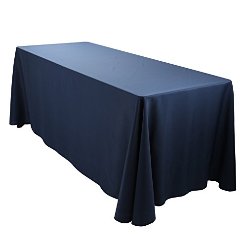 Product Cover E-TEX Oblong Tablecloth - 90 x 132 Inch Rectangle Table Cloth for 6 Foot Rectangular Table in Washable Polyester ,  Navy Blue