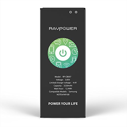 Product Cover Galaxy Note 4 Battery RAVPower 3220mAh Li-ion Replacement Battery for Samsung Note 4 N910, N910U 4G LTE, N910V(Verizon), N910T(T-Mobile), N910A(AT&T), N910P(Sprint) Without NFC