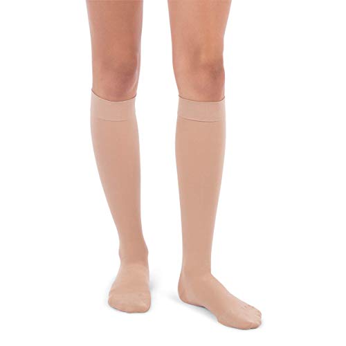 Product Cover Jomi Compression, Unisex, Knee High Stockings Collection, 20-30mmHg Surgical Weight Closed Toe 220 (Large, Beige)